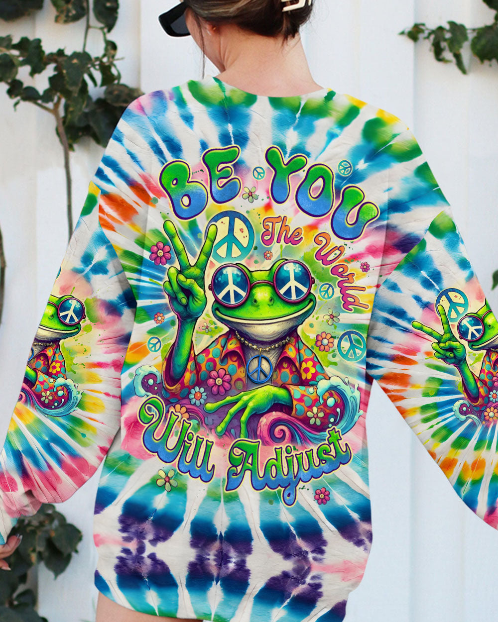 Be You the World Will Adjust Tie Dye Hippie Frog Graphic AOP Shirts _10_ yEF19