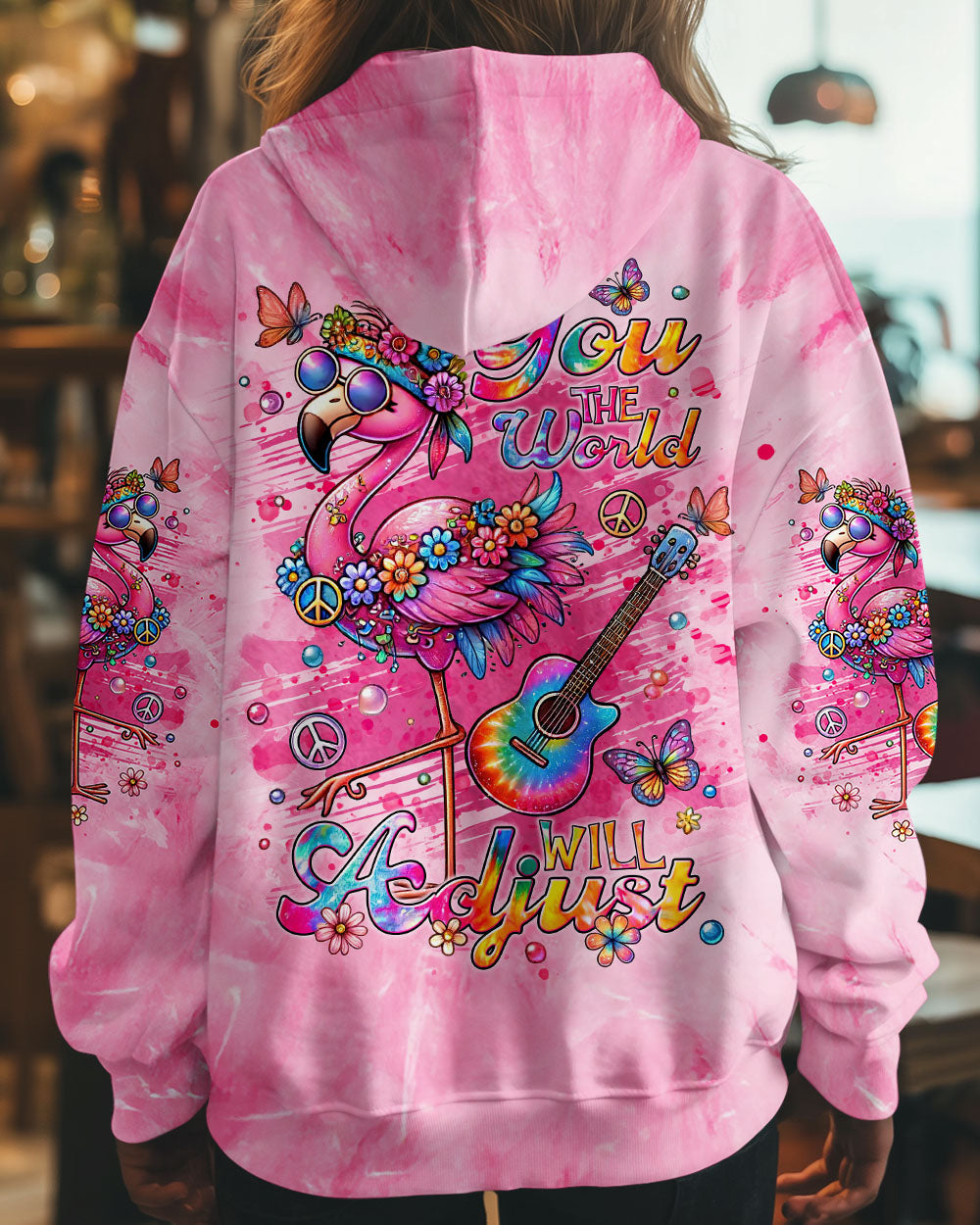 Be You the World will Adjust Flamingo Tie Dye with Guitar and Flowers AOP Shirts _12_ WrIoI