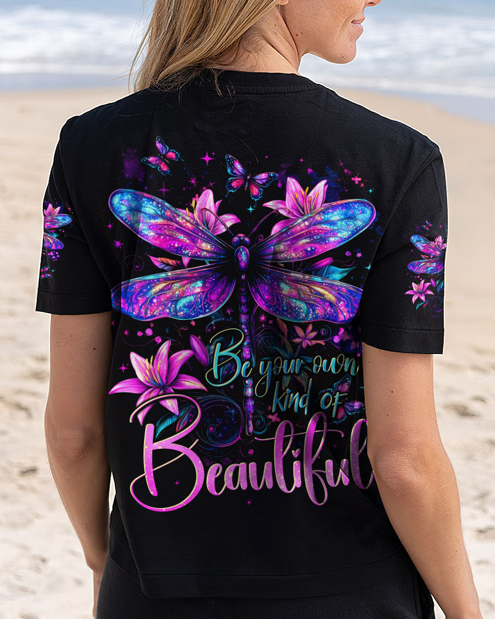 Be Your Own Kind of Beautiful Colorful Dragonfly Graphic AOP Shirts _3_ Xp6rf