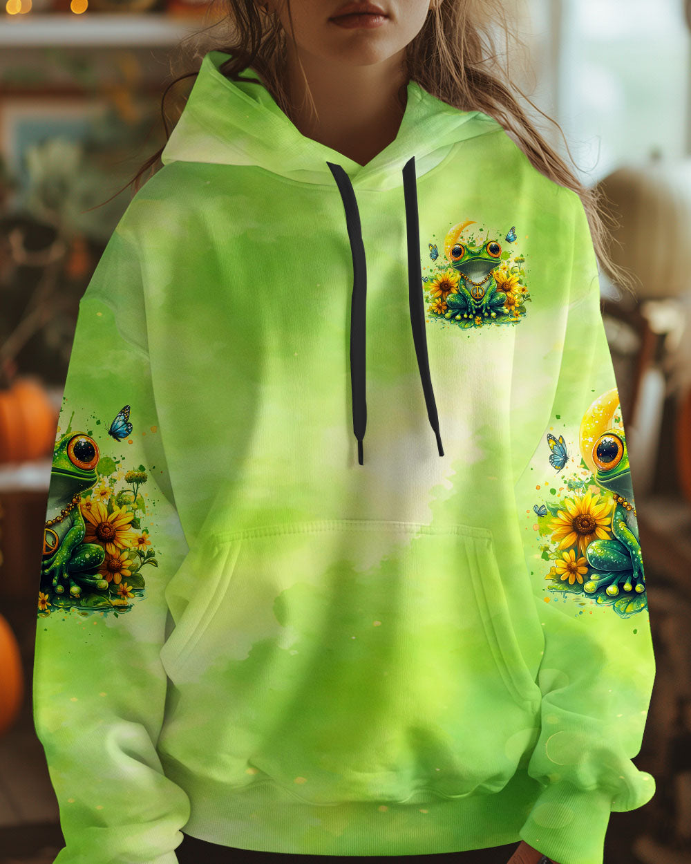 Being Yourself The Wrong Thing To Do Green Frog Sunflower Peace AOP Shirts _14_ uF3oa