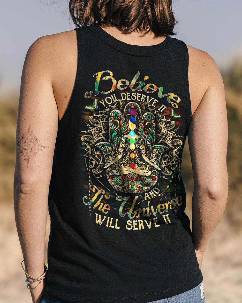 Believe You Deserve It _26 The Universe Will Serve It Meditative Chakra AOP Shirts _13_ c8uYl