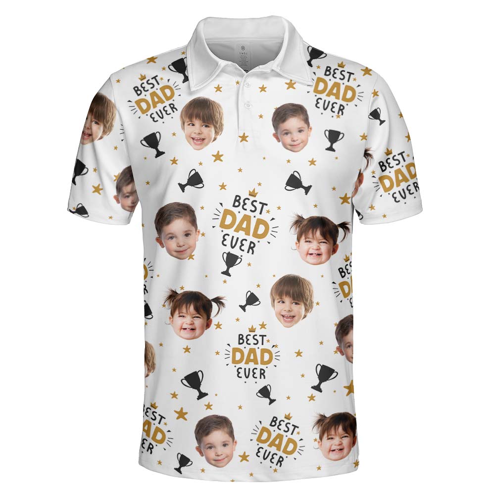 Best Dad Ever Personalized Photo Polo Shirt_4