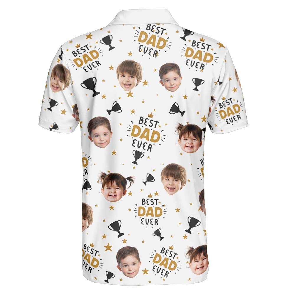 Best Dad Ever Personalized Photo Polo Shirt_5