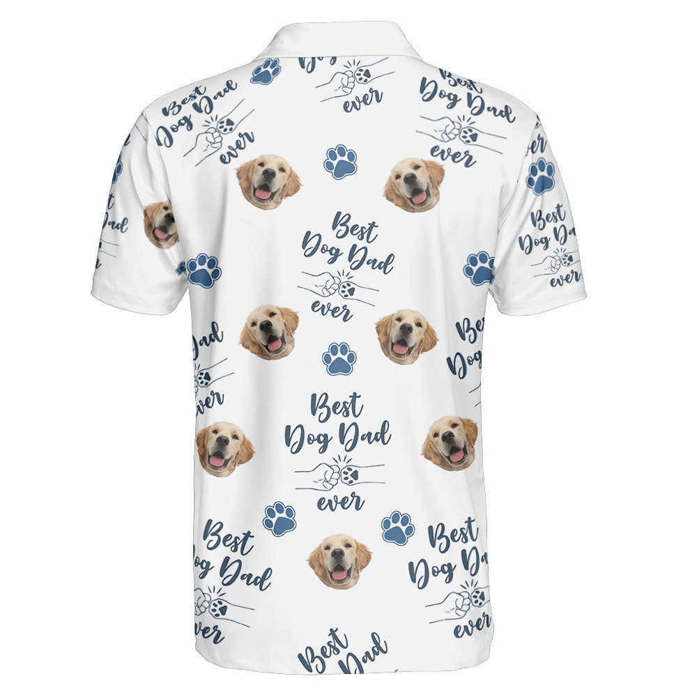 Best Dog Dad Ever Personalized Photo Polo Shirt_5