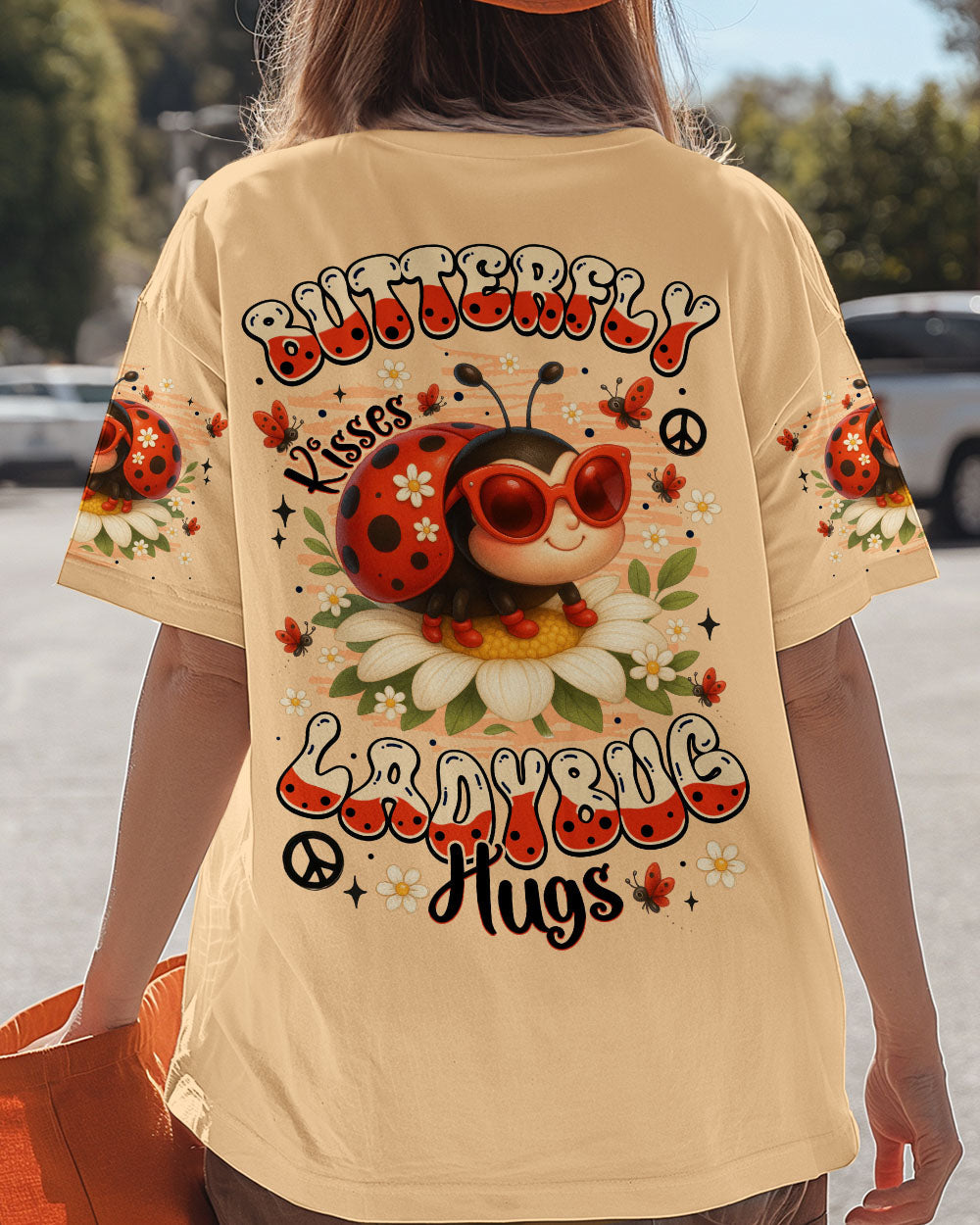Butterfly Kisses _26 Ladybug Hugs Positive Vibes Peace _26 Love Hippie AOP Shirts _13_ okzS8