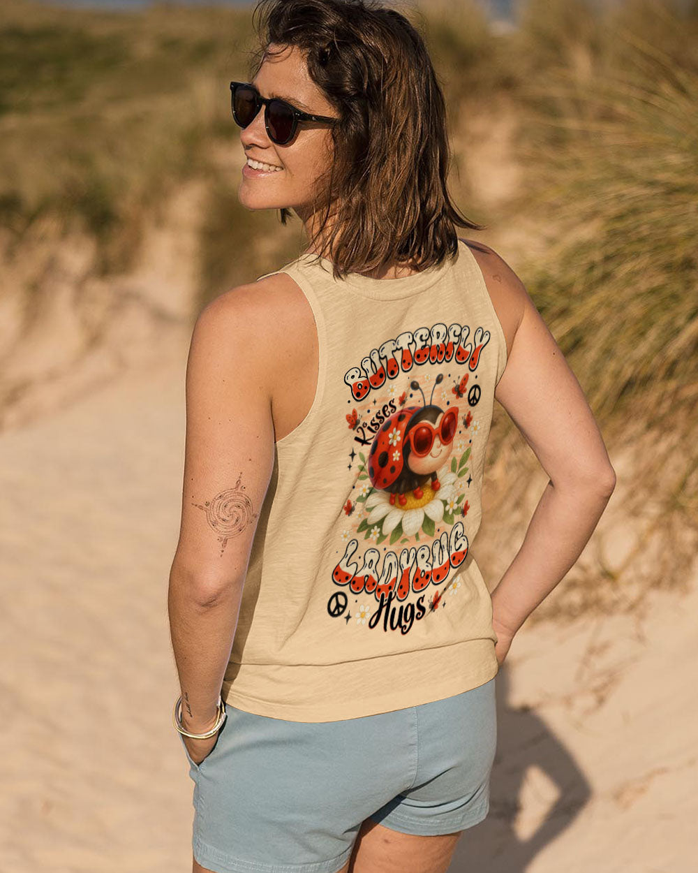 Butterfly Kisses _26 Ladybug Hugs Positive Vibes Peace _26 Love Hippie AOP Shirts _7_ m86hB