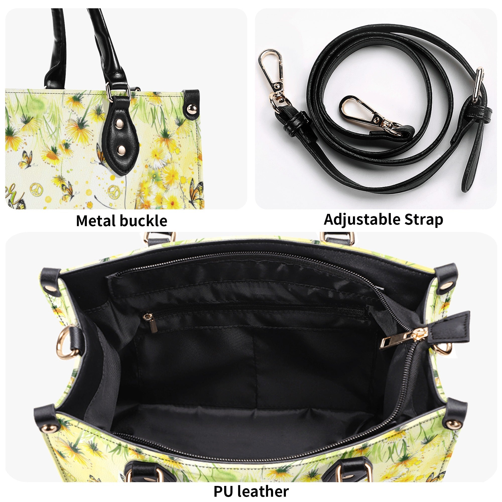 C2_A0Whisper Words of Wisdom Let It Be Yellow Floral Butterfly Hippie Leather Bag _4_ ZOBXp