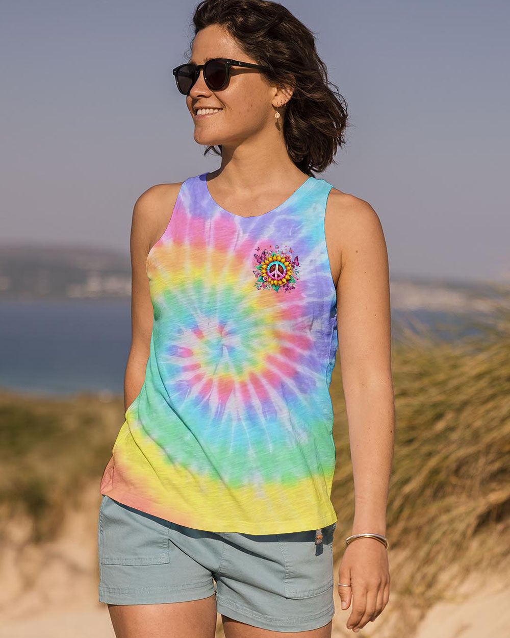 Can_E2_80_99t Find the Sunshine Be the Sunshine Tie Dye Sunflower Peace Sign AOP Shirts _10_ juPnw