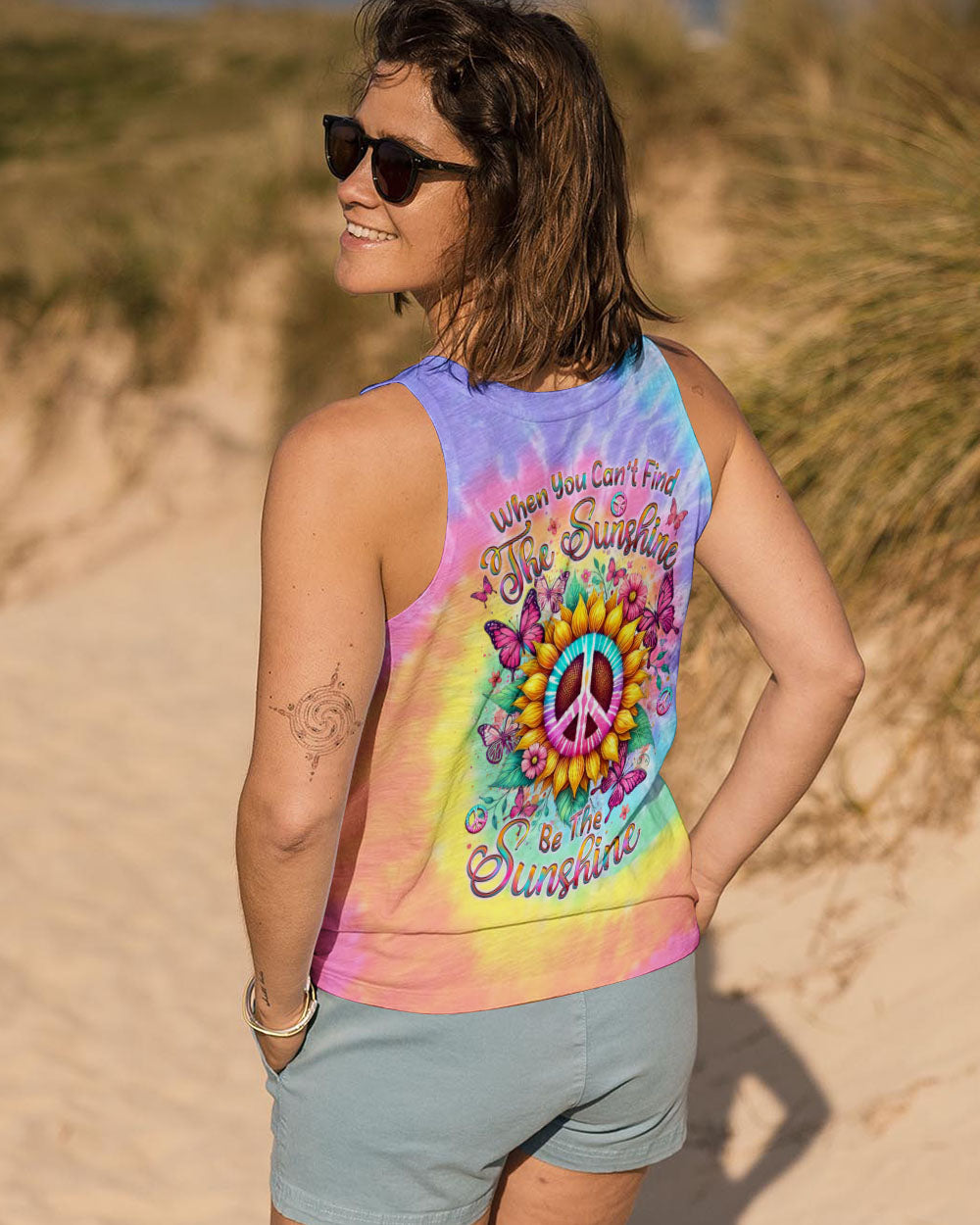Can_E2_80_99t Find the Sunshine Be the Sunshine Tie Dye Sunflower Peace Sign AOP Shirts _11_ sQawc
