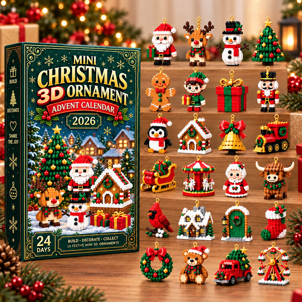 24-Day Mini Christmas 3D Ornament Advent Calendar - Box Advent Calendar - Christmas Gift For Family