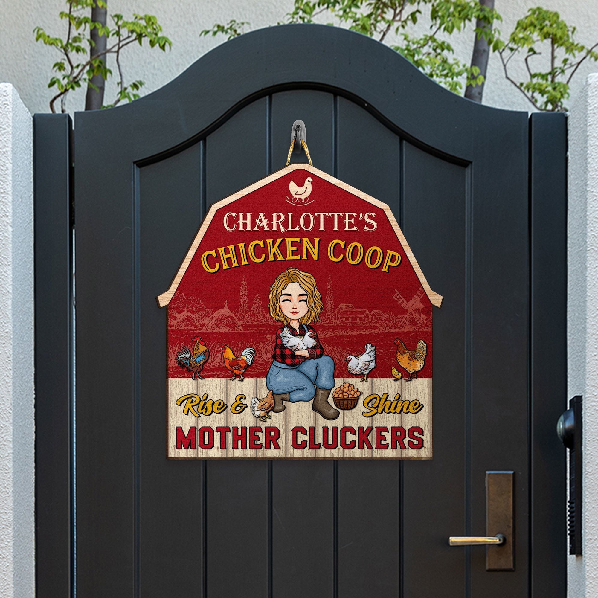 Chicken Coop Personalized Custom Shaped Wood Sign Birthday Christmas New Year Gift For Farmers Chicken Lady_3_919edec4 55c3 47b9 ac7e a887543837fd