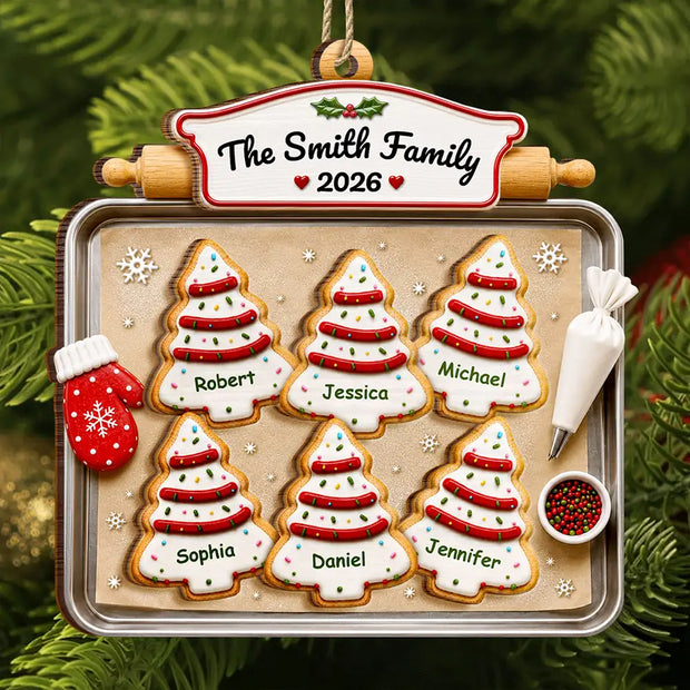 Christmas Cookies Family - Personalized 2-Layered Wooden Ornament - Christmas Gift For Family