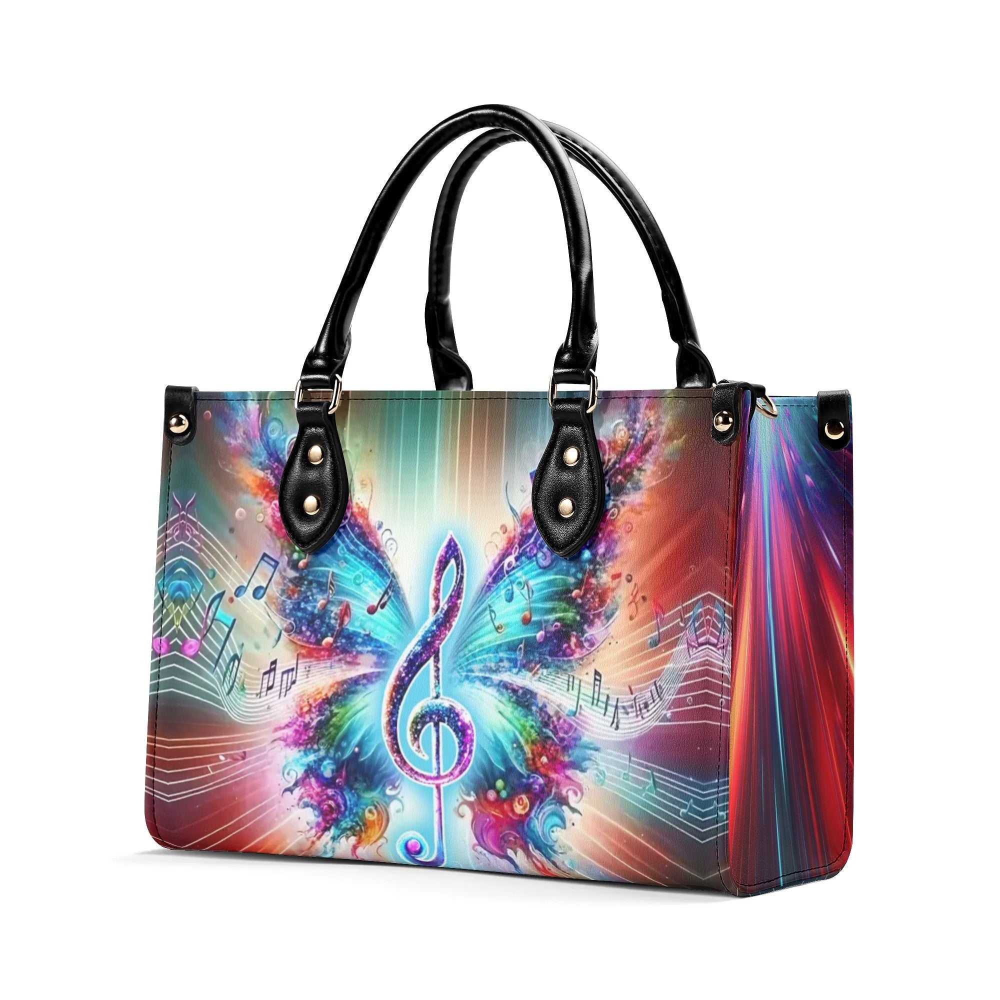 Colorful Music Note Butterfly Colorful Purse Hippie Leather Bag _10_ eXSTD