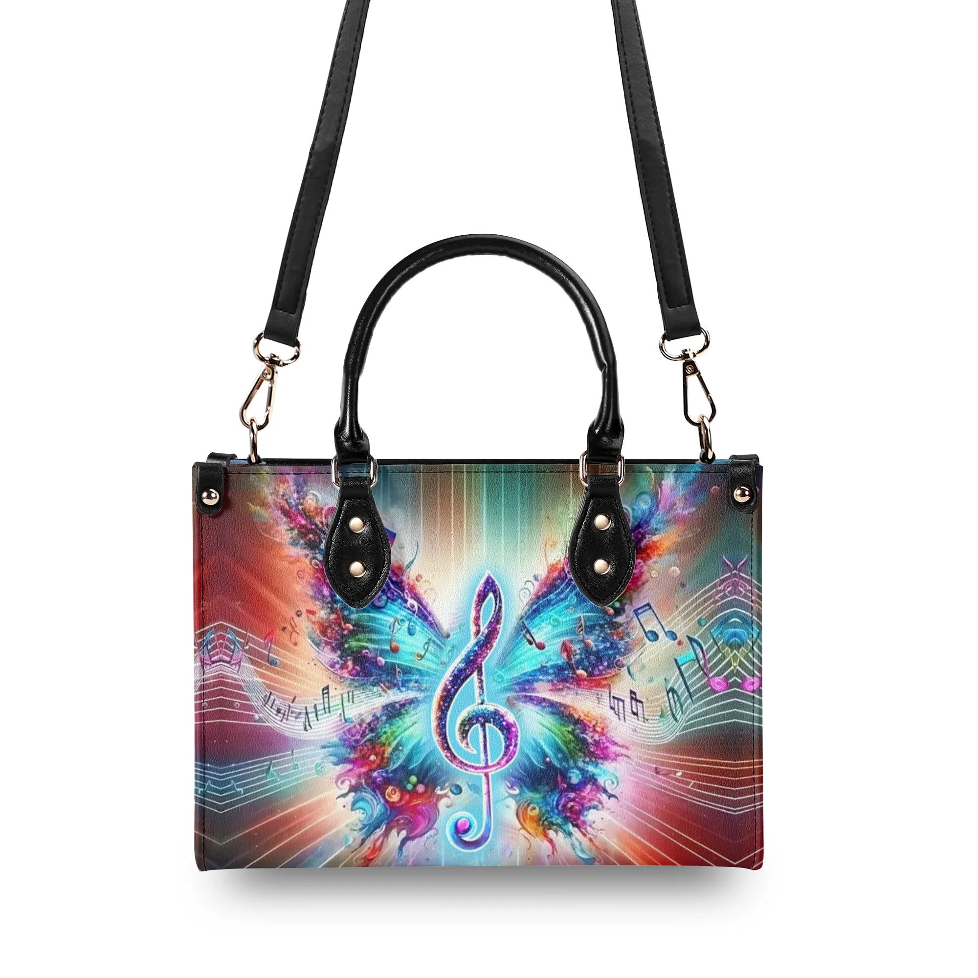 Colorful Music Note Butterfly Colorful Purse Hippie Leather Bag _8_ 6iEIs