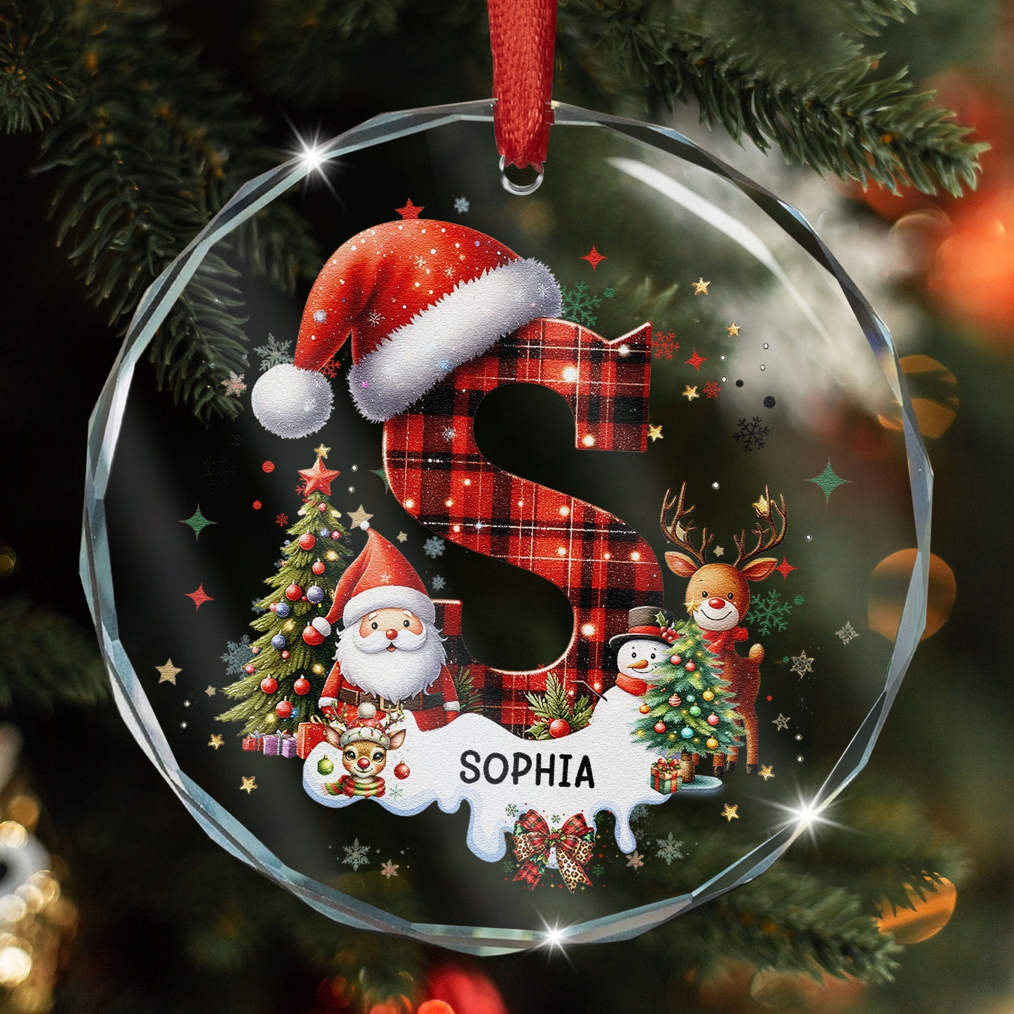 Custom Alphabet Christmas Personalized Glass Ornament_3