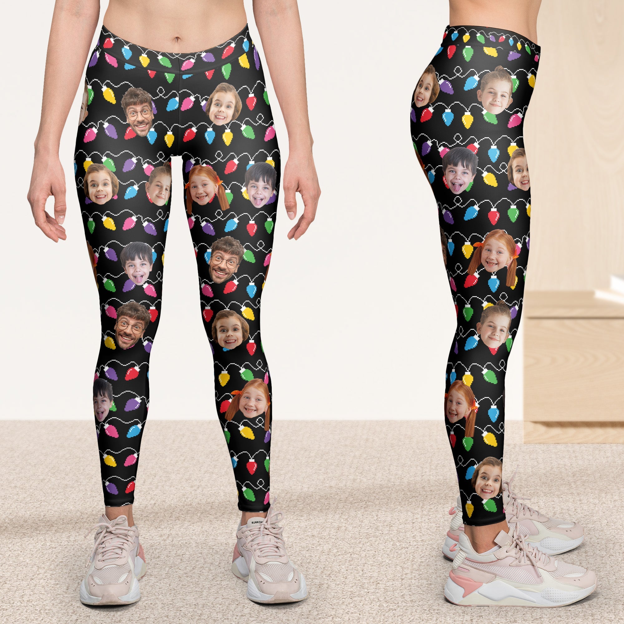 Custom Face Funny Ugly Leggings Personalized Photo Leggings_1