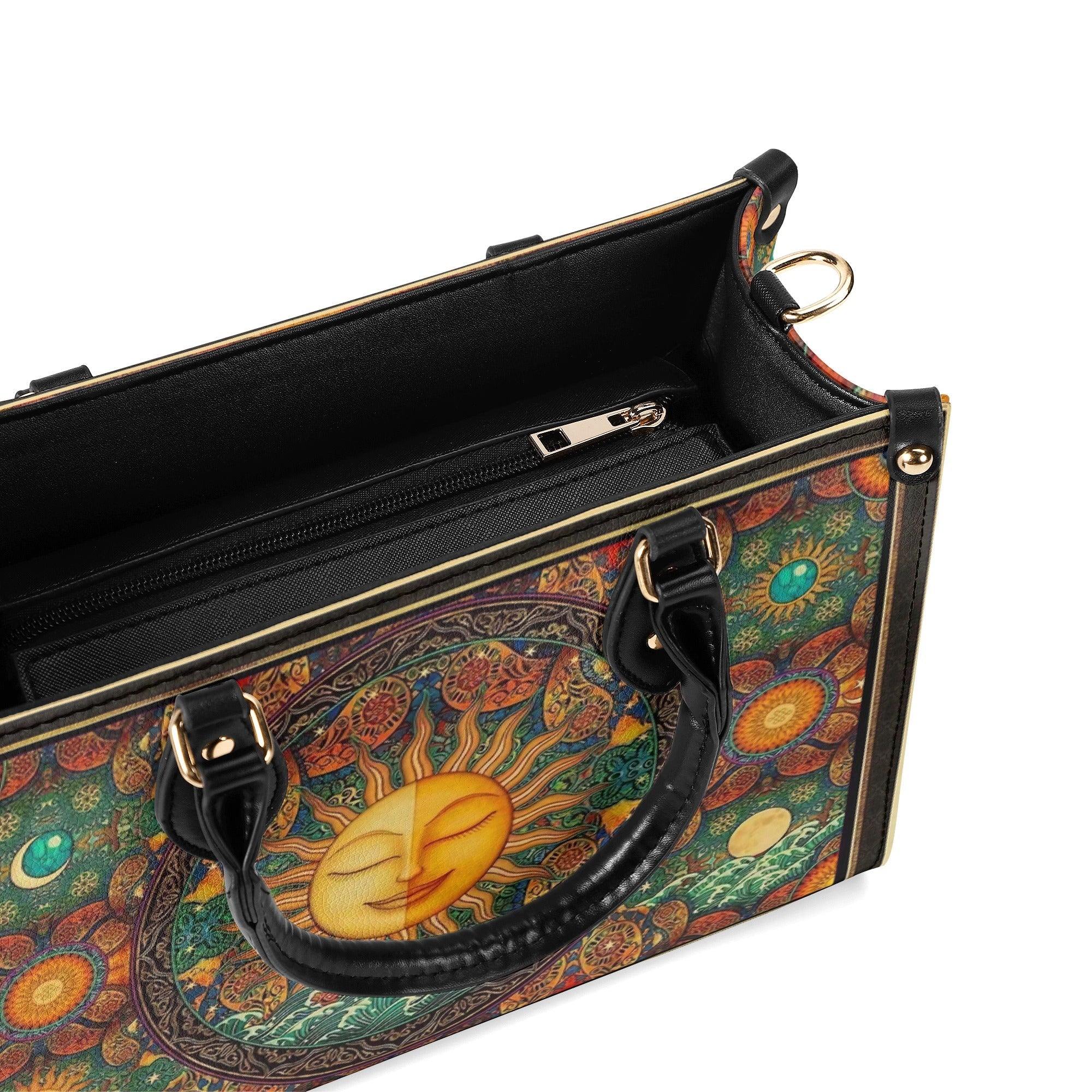 Custom Name Boho Celestial Sun and Moon Personalized Leather Bag Gift for Women _5_ s1dnf