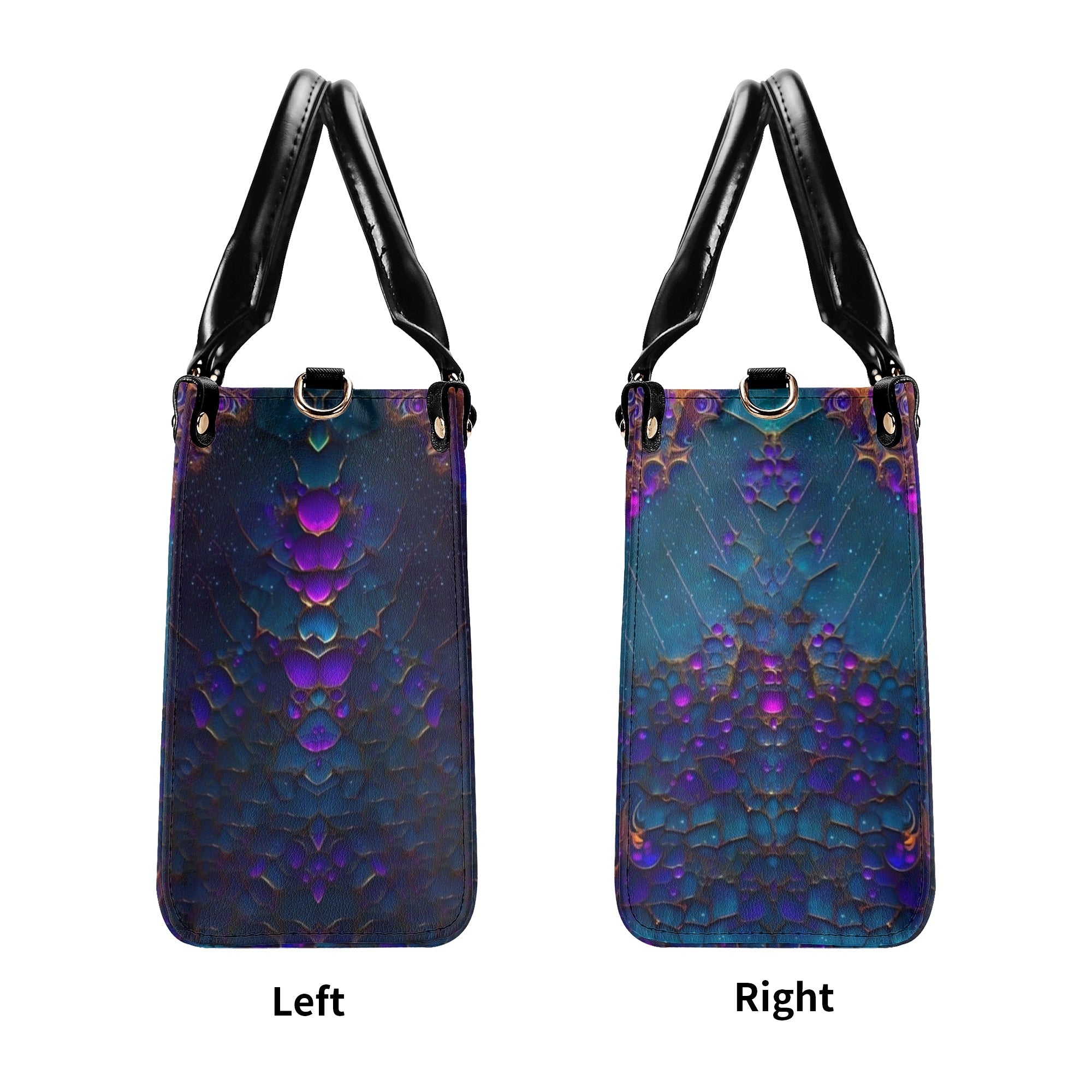 Custom Name Neon Psychedelic Butterfly Personalized Leather Bag Gift for Women _7_ PCnM3
