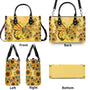 Custom Name Sunflower Butterfly Personalized Leather Bag Gift for Women _10_ 5ThVn
