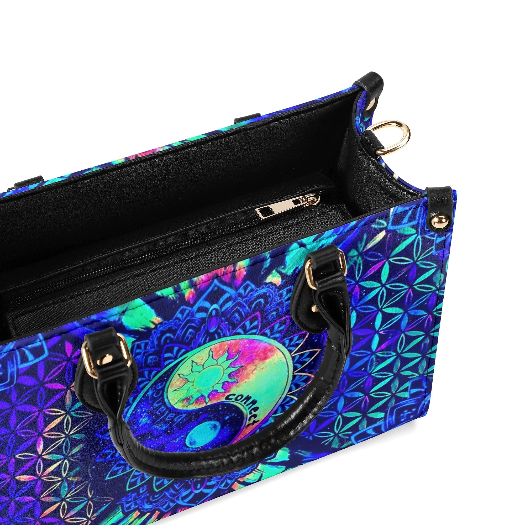 Custom Name Yin Yang Mandala Personalized Hippie Leather Bag Gift for Women _4_ 3slek