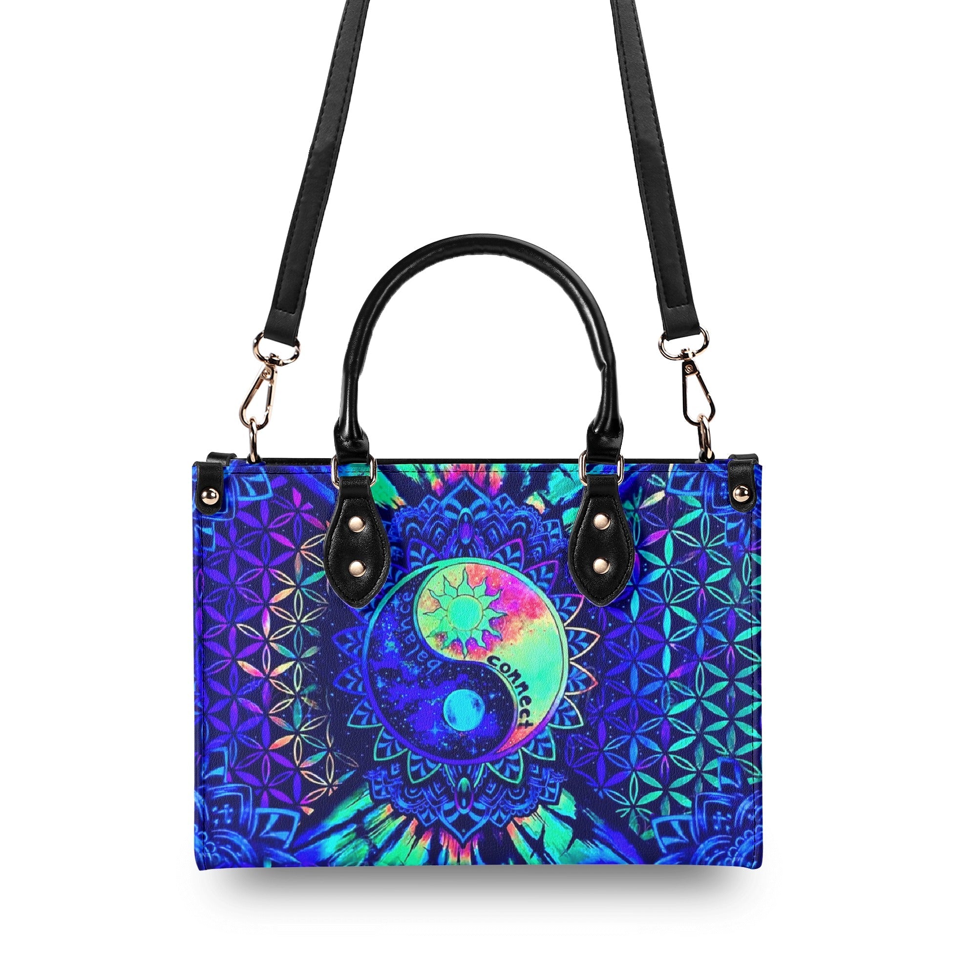 Custom Name Yin Yang Mandala Personalized Hippie Leather Bag Gift for Women _7_ qrUgI