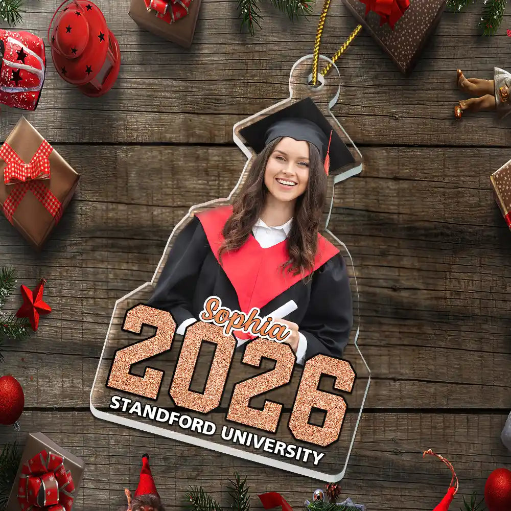 CustomPhotoMasteredItGraduationKeepsake PersonalizedCustomShapedAcrylicOrnament TH383 VKT1314 MK4