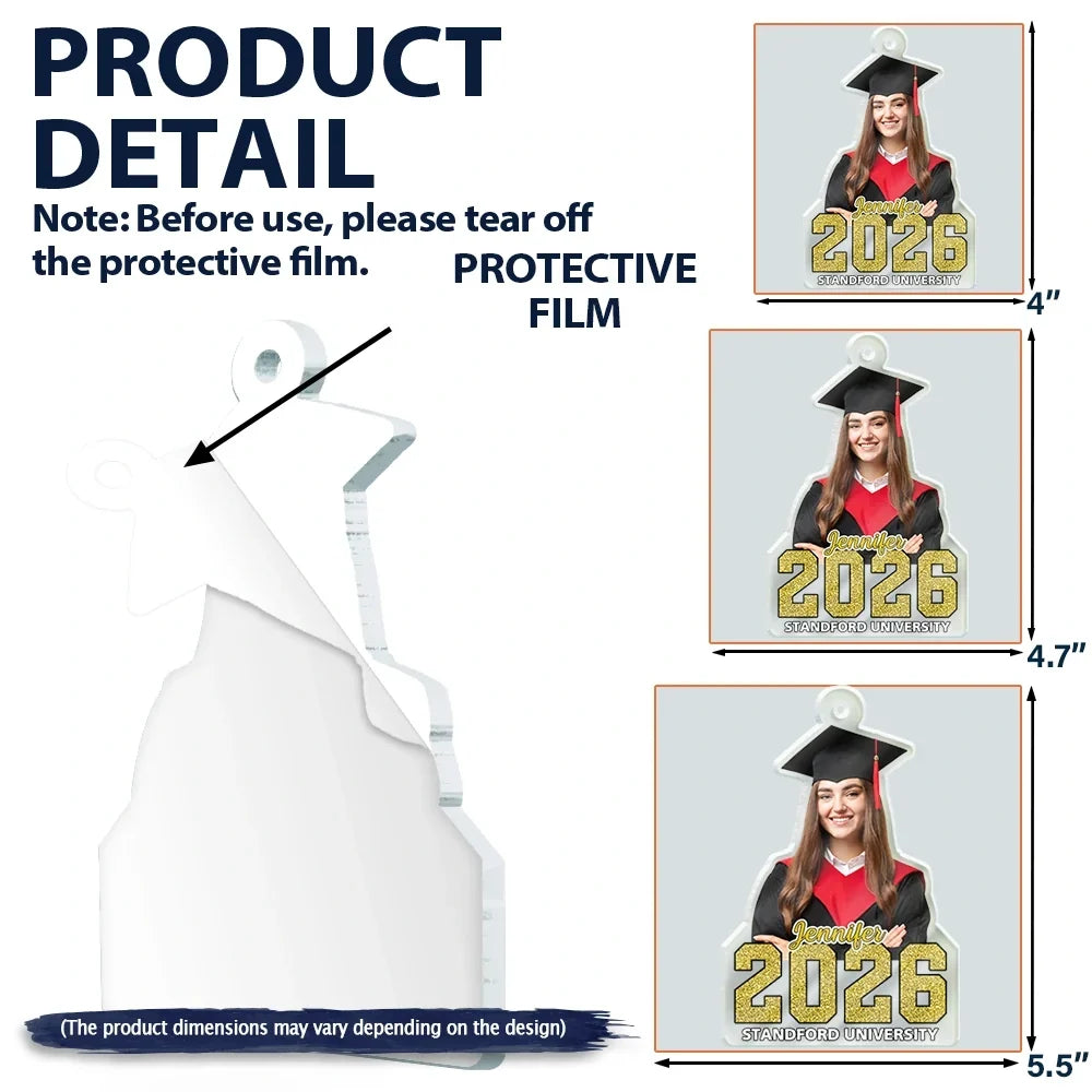 CustomPhotoMasteredItGraduationKeepsake PersonalizedCustomShapedAcrylicOrnament TH383 VKT1314 MK5