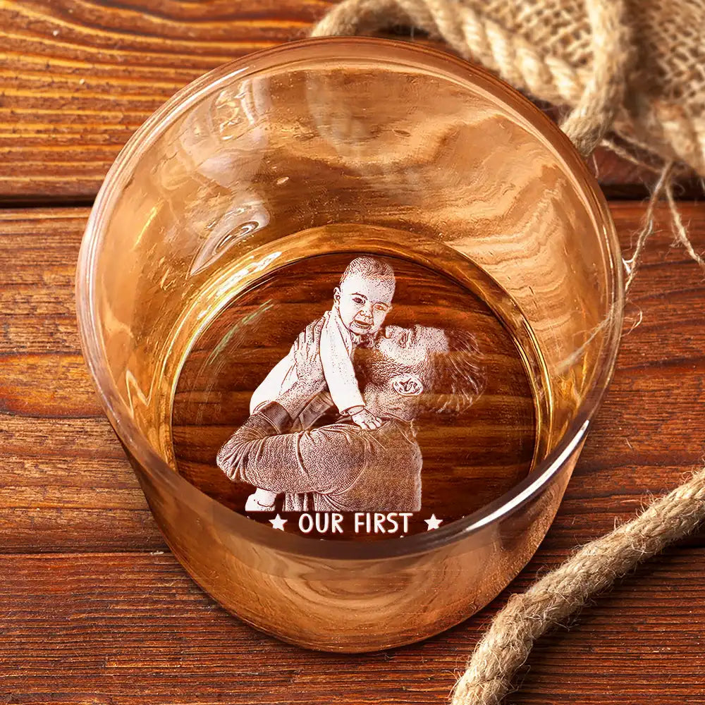CustomPhotoPencilSketchBestDadEver PersonalizedWhiskeyGlass TS1024 CLA2334 Mk3
