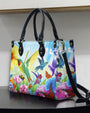 Custome Name Hummingbird Colorful Butterfly Floral Personalized Leather Bag Gift For Women _3_ iJA67