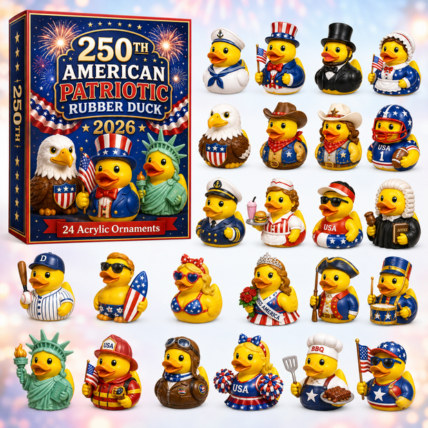 2026 AmericanPatriotic Duck AdventCalendar - Box Advent Calendar With Charms - Gift For Christmas