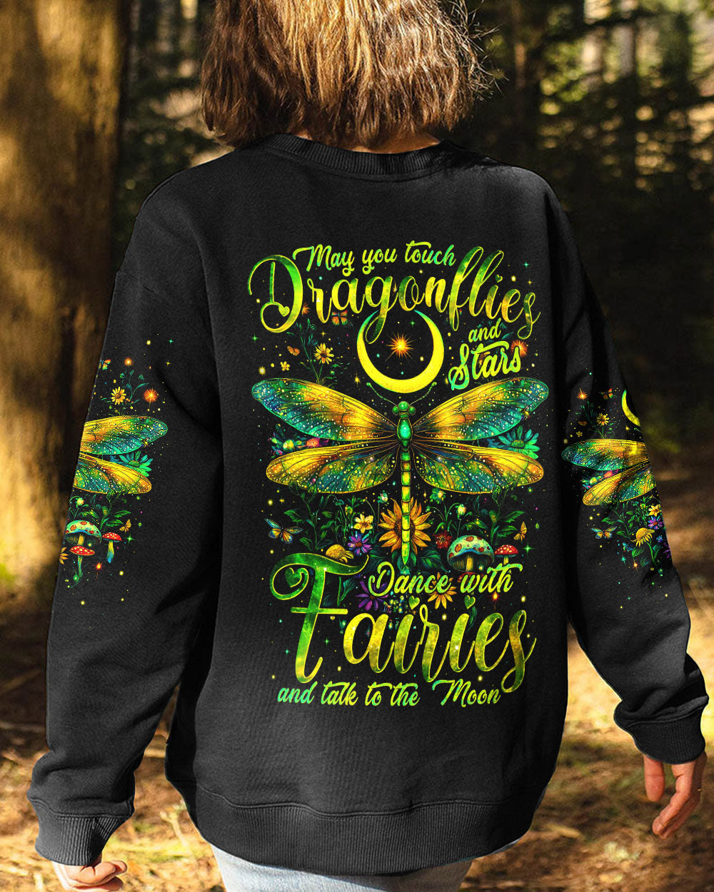 Dance with Fairies and Talk to the Moon Dragonflies Mystical Nature AOP Shirts _1_ jacD0