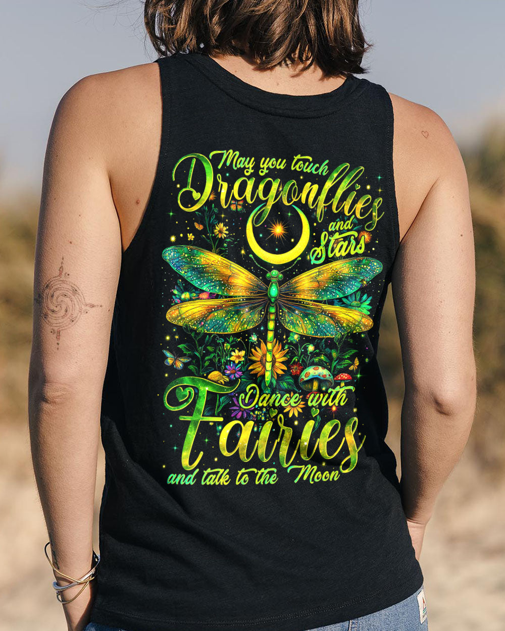 Dance with Fairies and Talk to the Moon Dragonflies Mystical Nature AOP Shirts _5_ dVTiU