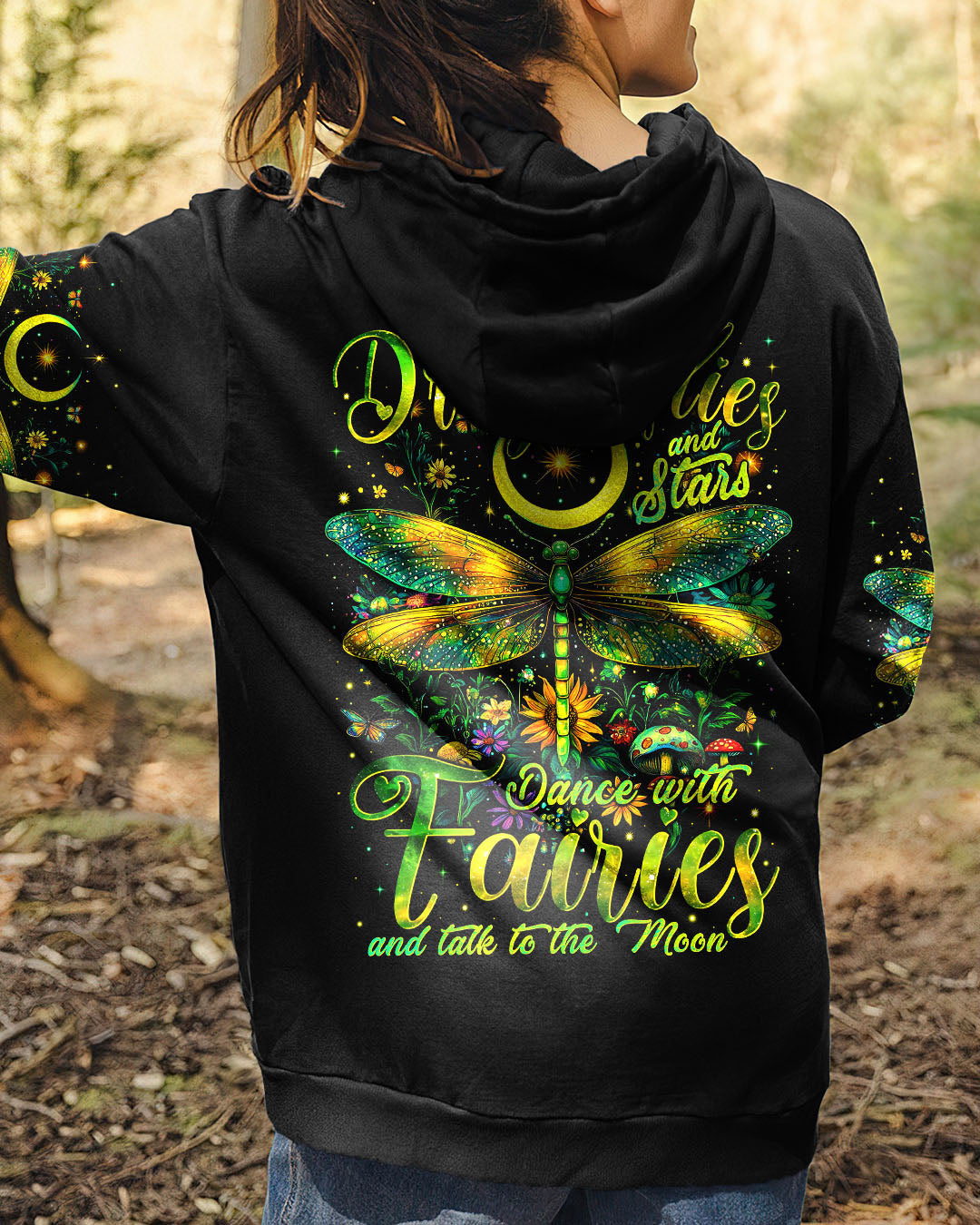 Dance with Fairies and Talk to the Moon Dragonflies Mystical Nature AOP Shirts _6_ i2eA1