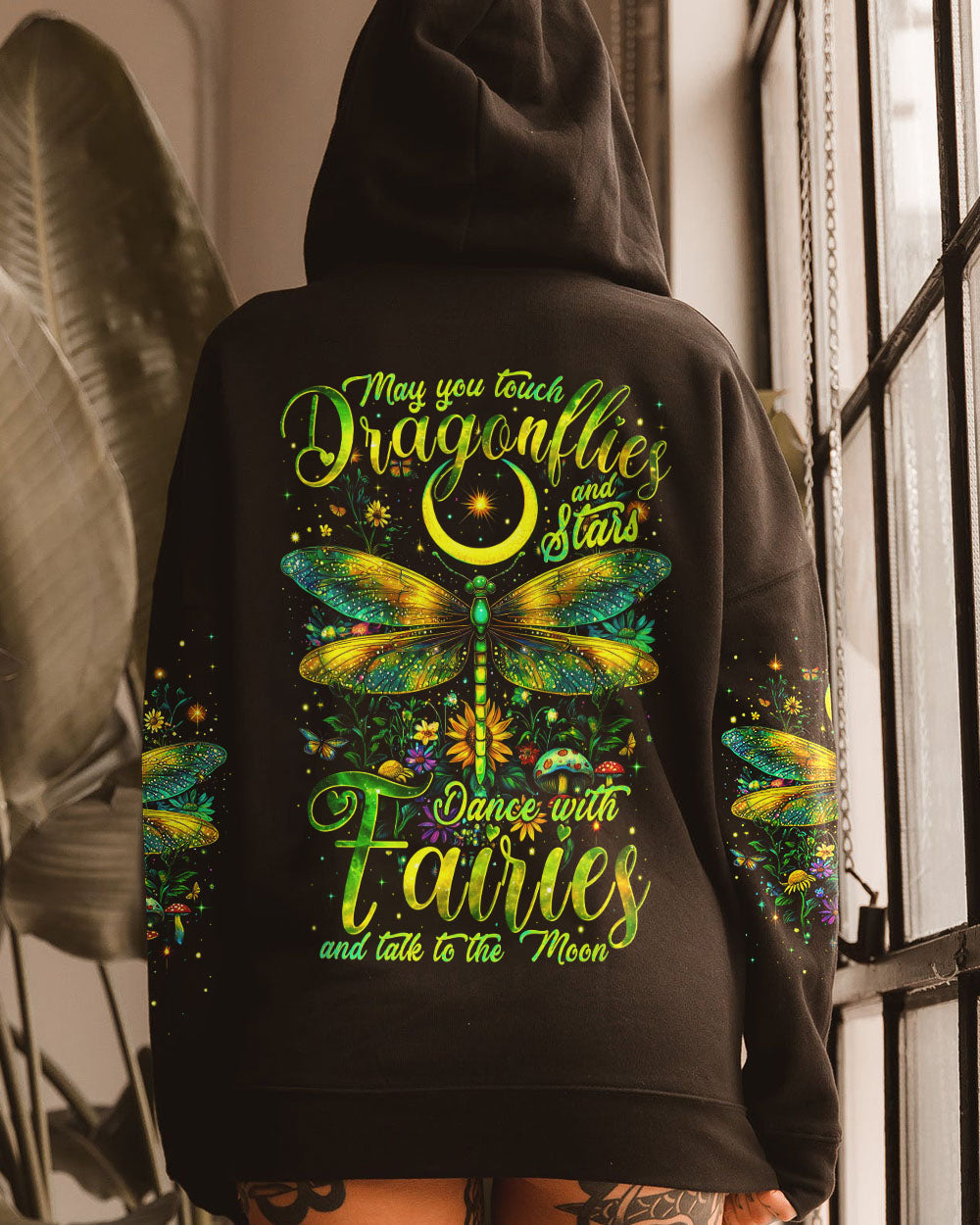 Dance with Fairies and Talk to the Moon Dragonflies Mystical Nature AOP Shirts _7_ QUSd2