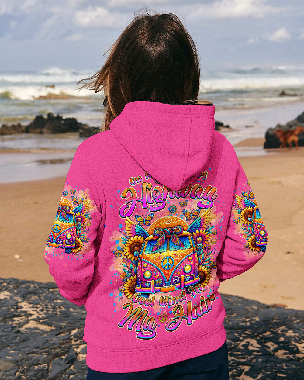 Desert Highway Cool Wind in My Hair Peace Van Colorful Hippie AOP Shirts _5_ IvJJD