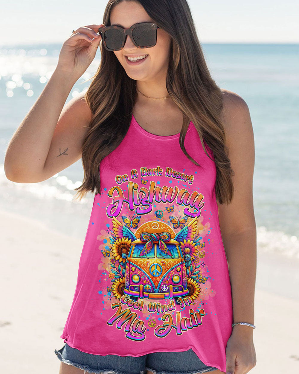 Desert Highway Cool Wind in My Hair Peace Van Colorful Hippie AOP Shirts _6_ 8k69x