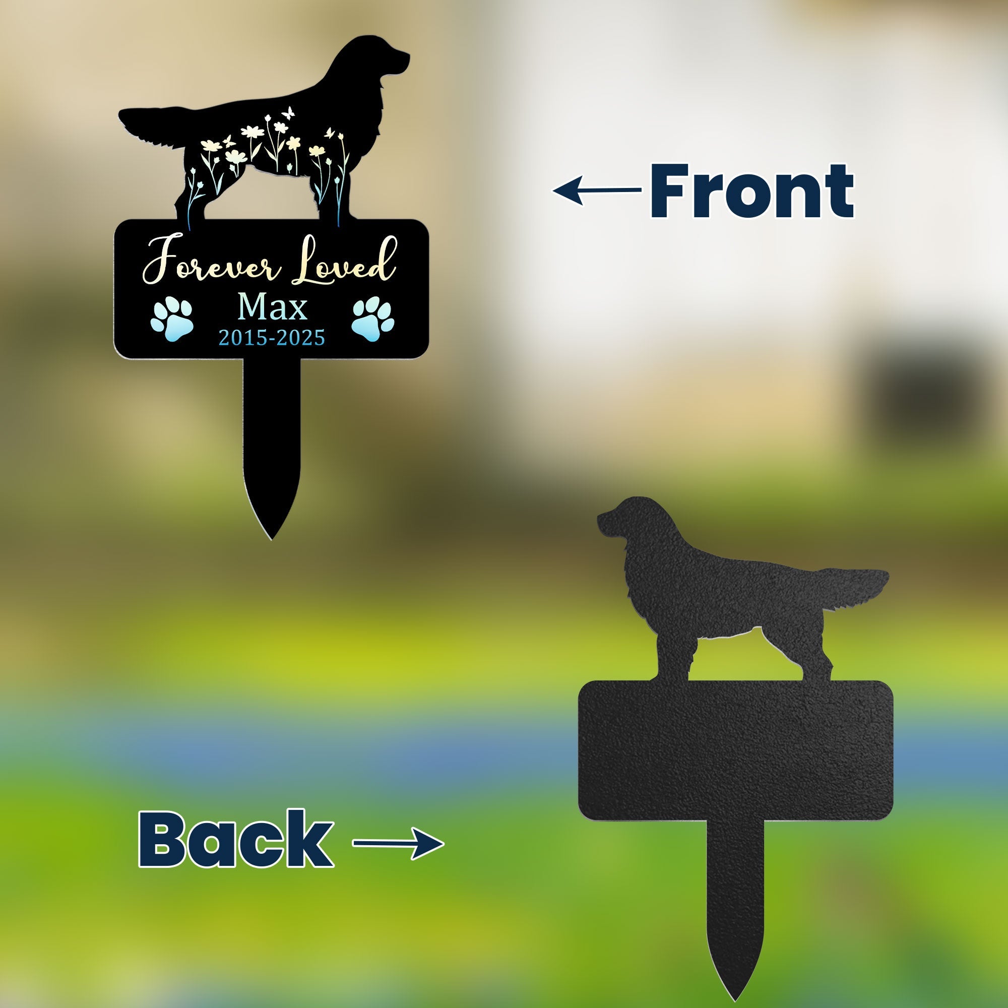 Dog Loss Forever Loved Personalized Metal Garden Stake_2
