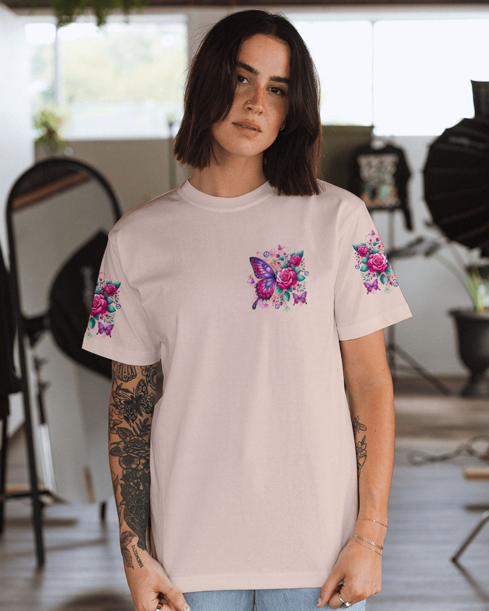 Don_E2_80_99t Be Afraid to Transform Butterfly with Rose Design AOP Shirts _13_ LFgHD