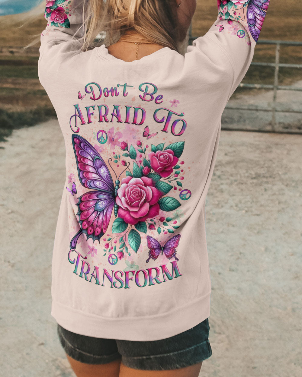 Don_E2_80_99t Be Afraid to Transform Butterfly with Rose Design AOP Shirts _7_ iV7o5