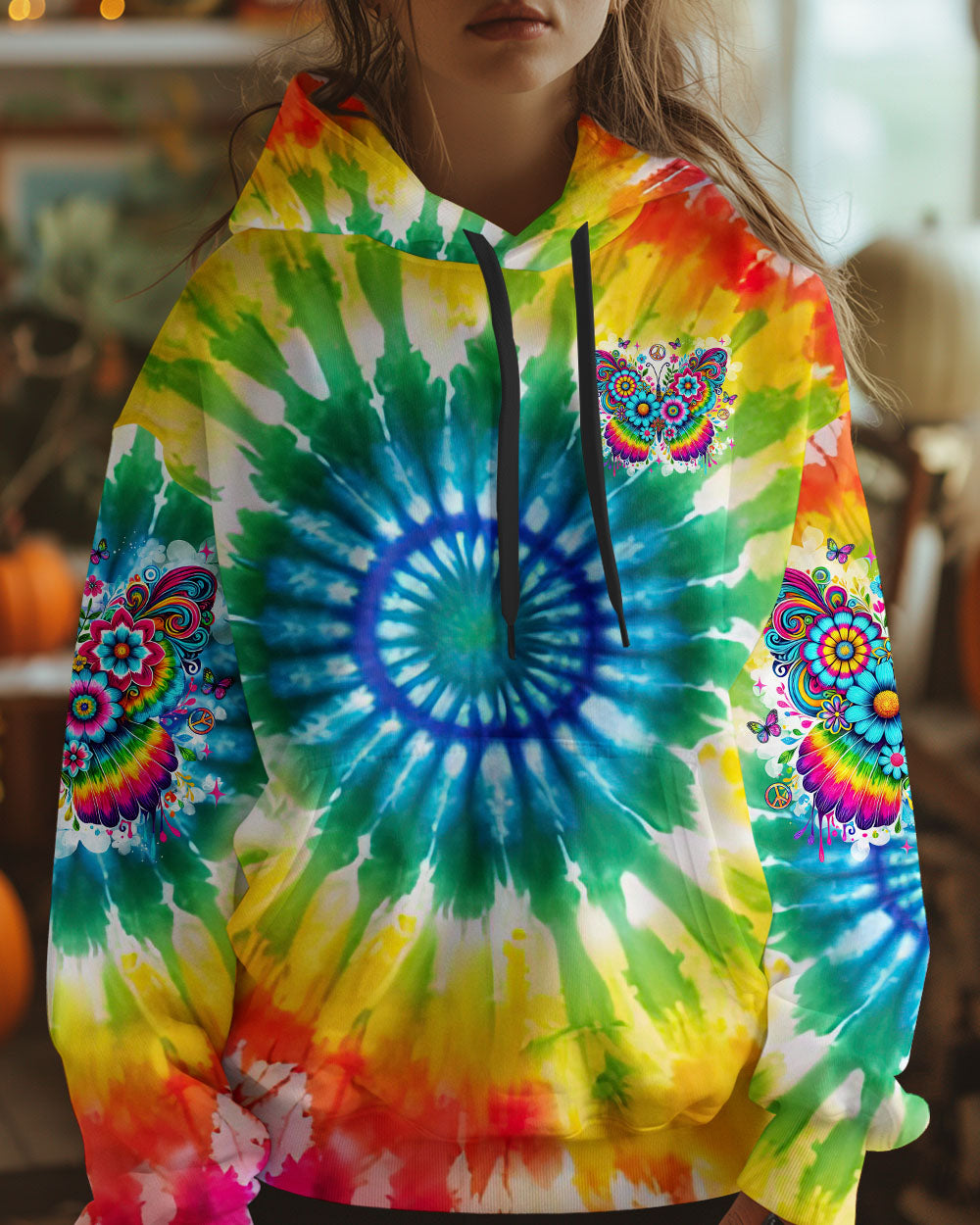 Don_E2_80_99t Be Afraid to Transform Colorful Butterfly Hippie Tie Dye Graphic for Women AOP Shirts _2_ Du4ou