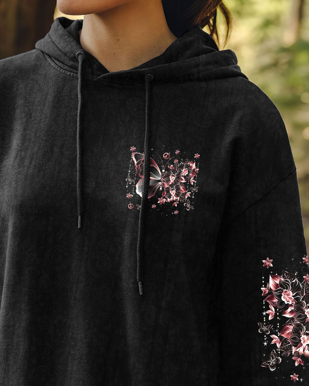 Don_E2_80_99t Be Afraid to Transform Peace Pink Butterfly Floral Graphic AOP Shirts _13_ sXTbE