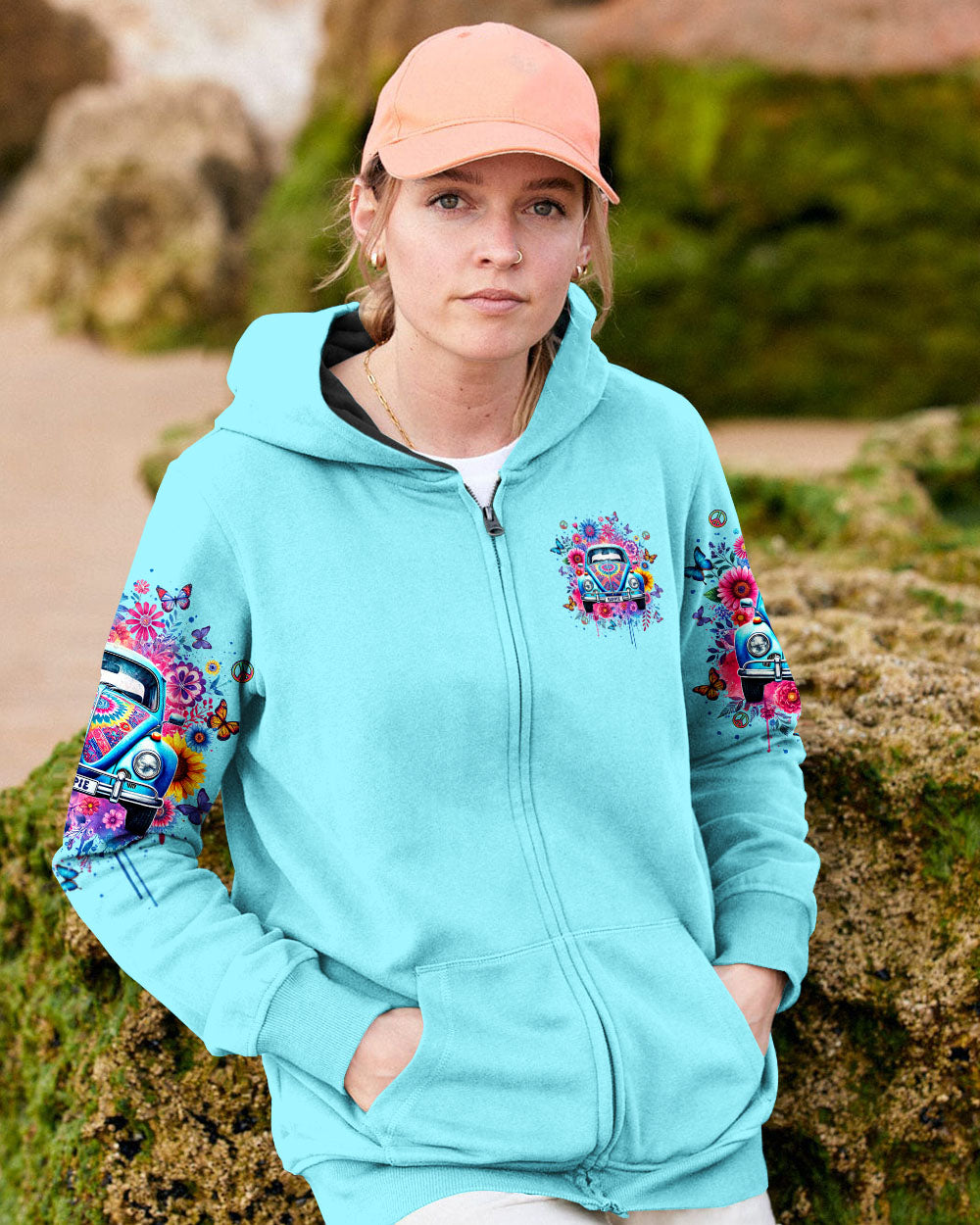 Don_E2_80_99t Know Where I_E2_80_99m Going But I_E2_80_99m On My Way Hippie VW Bug and Flower AOP Shirts _6_ P858j