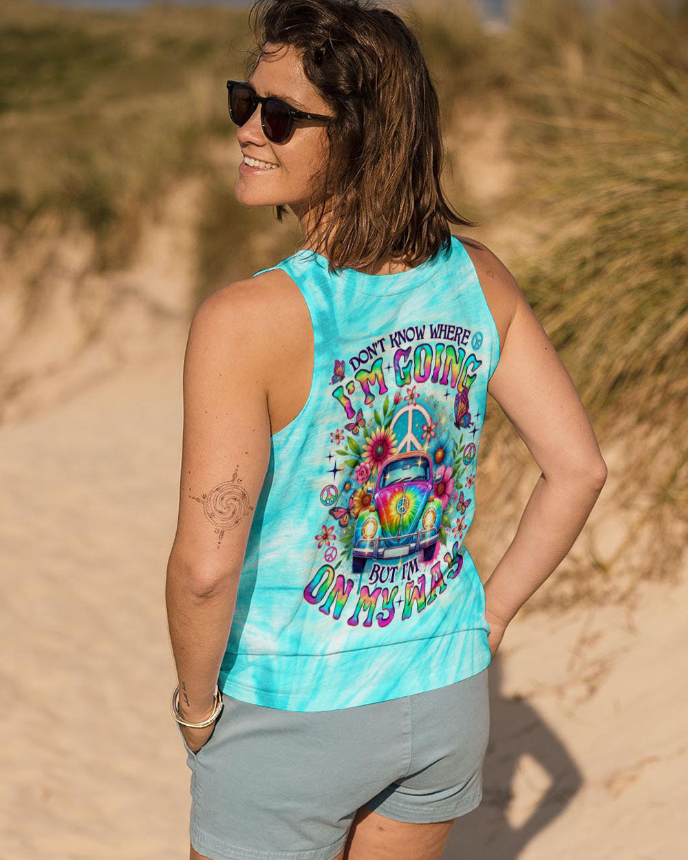 Don_E2_80_99t Know Where I_E2_80_99m Going Tie Dye Hippie Peace Van Graphic AOP Shirts _14_ HYv1u