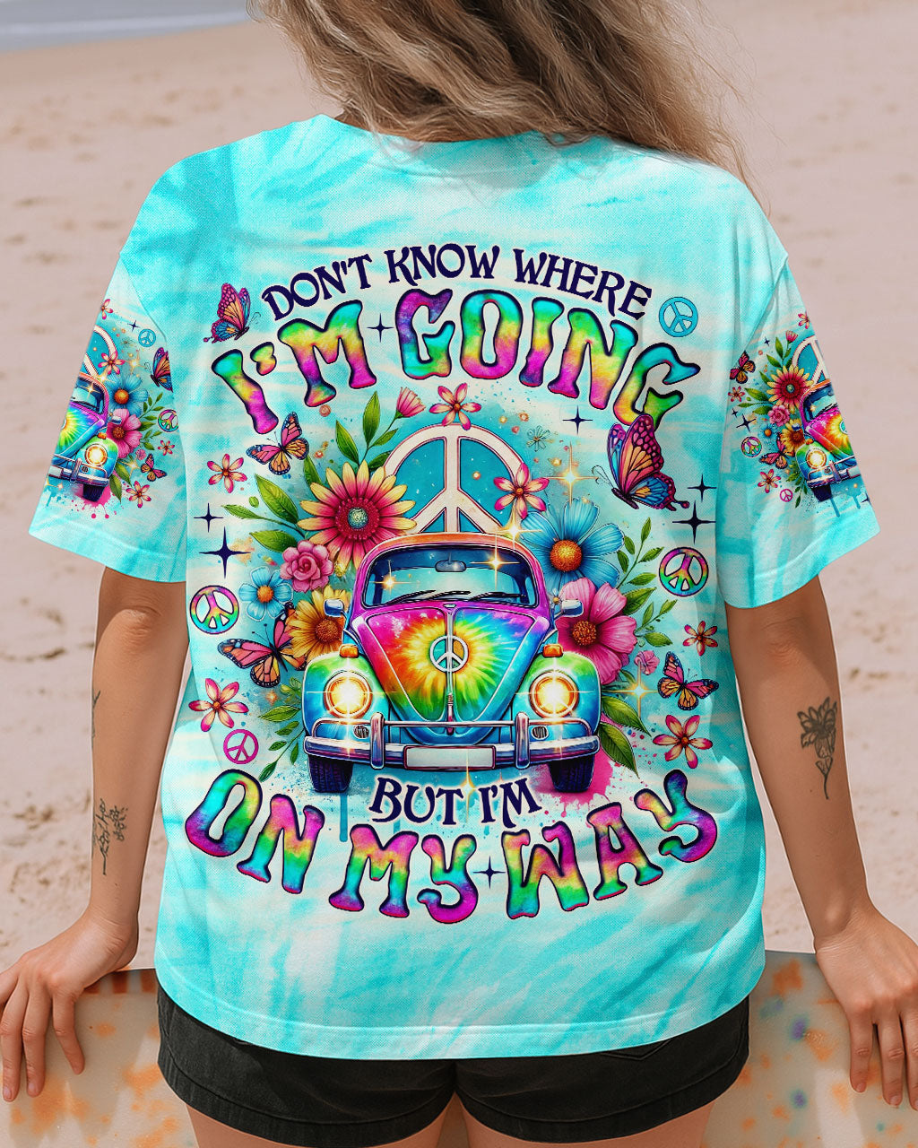 Don_E2_80_99t Know Where I_E2_80_99m Going Tie Dye Hippie Peace Van Graphic AOP Shirts _4_ FjEXL