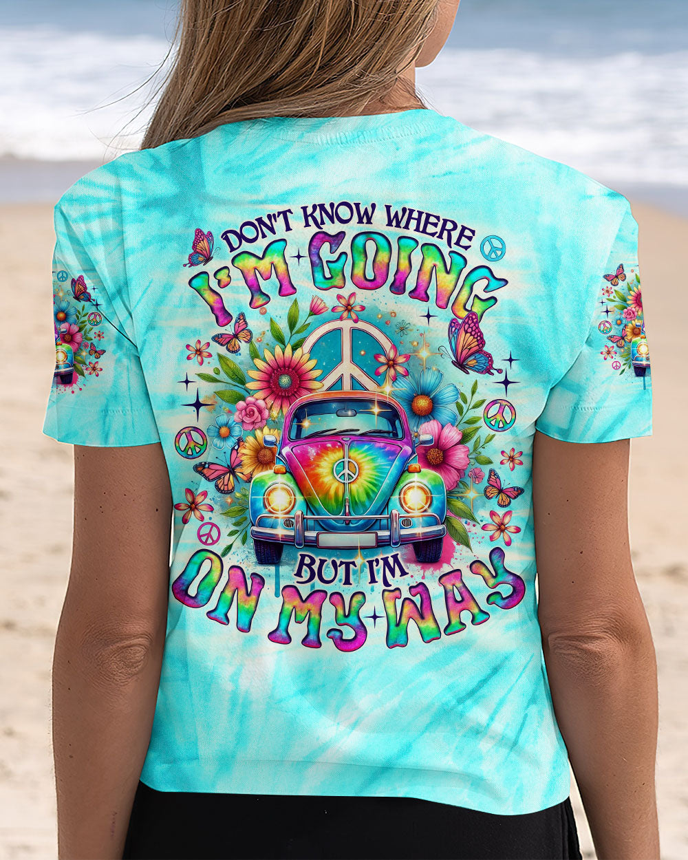 Don_E2_80_99t Know Where I_E2_80_99m Going Tie Dye Hippie Peace Van Graphic AOP Shirts _6_ wdW42