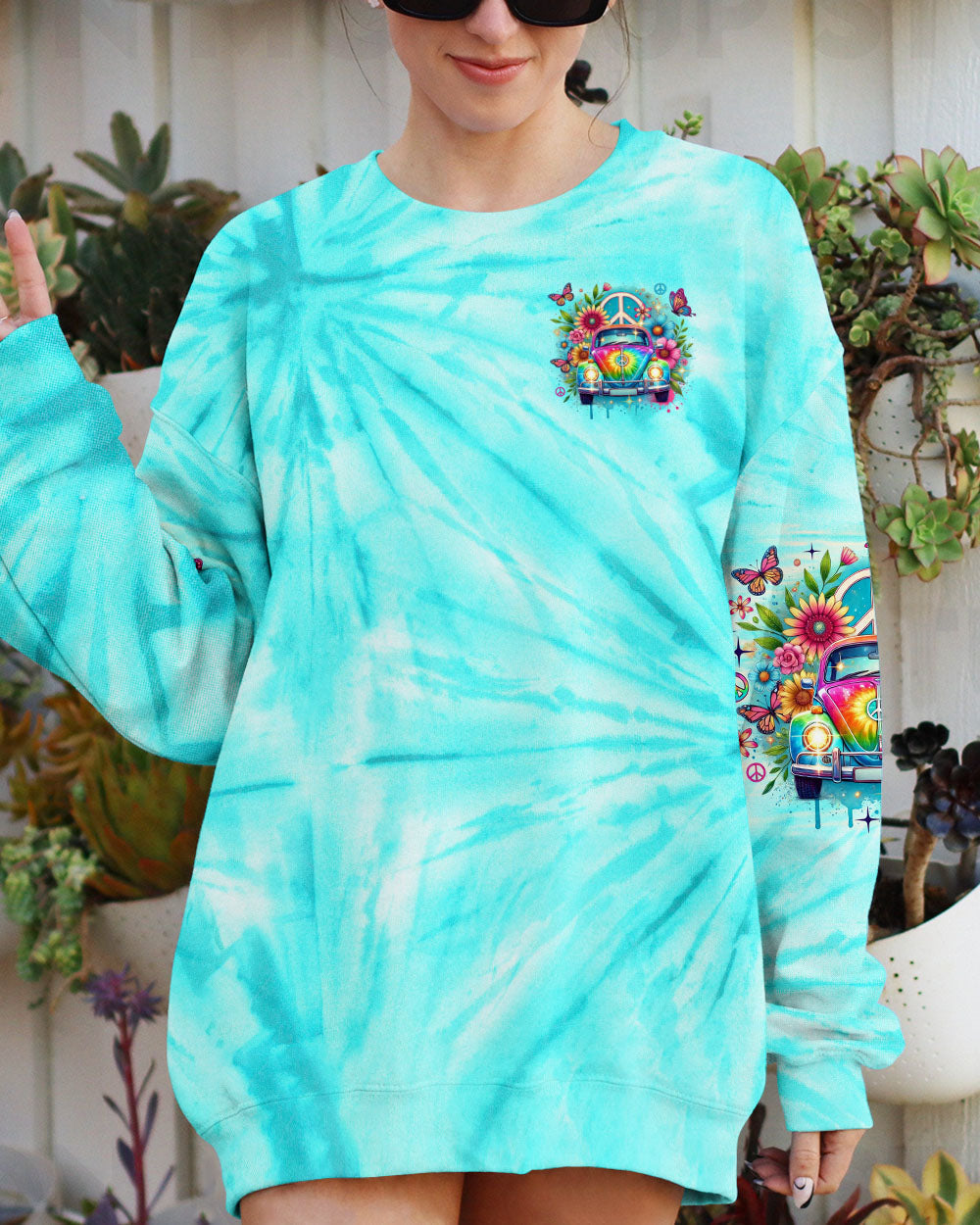 Don_E2_80_99t Know Where I_E2_80_99m Going Tie Dye Hippie Peace Van Graphic AOP Shirts _9_ 5QcUa