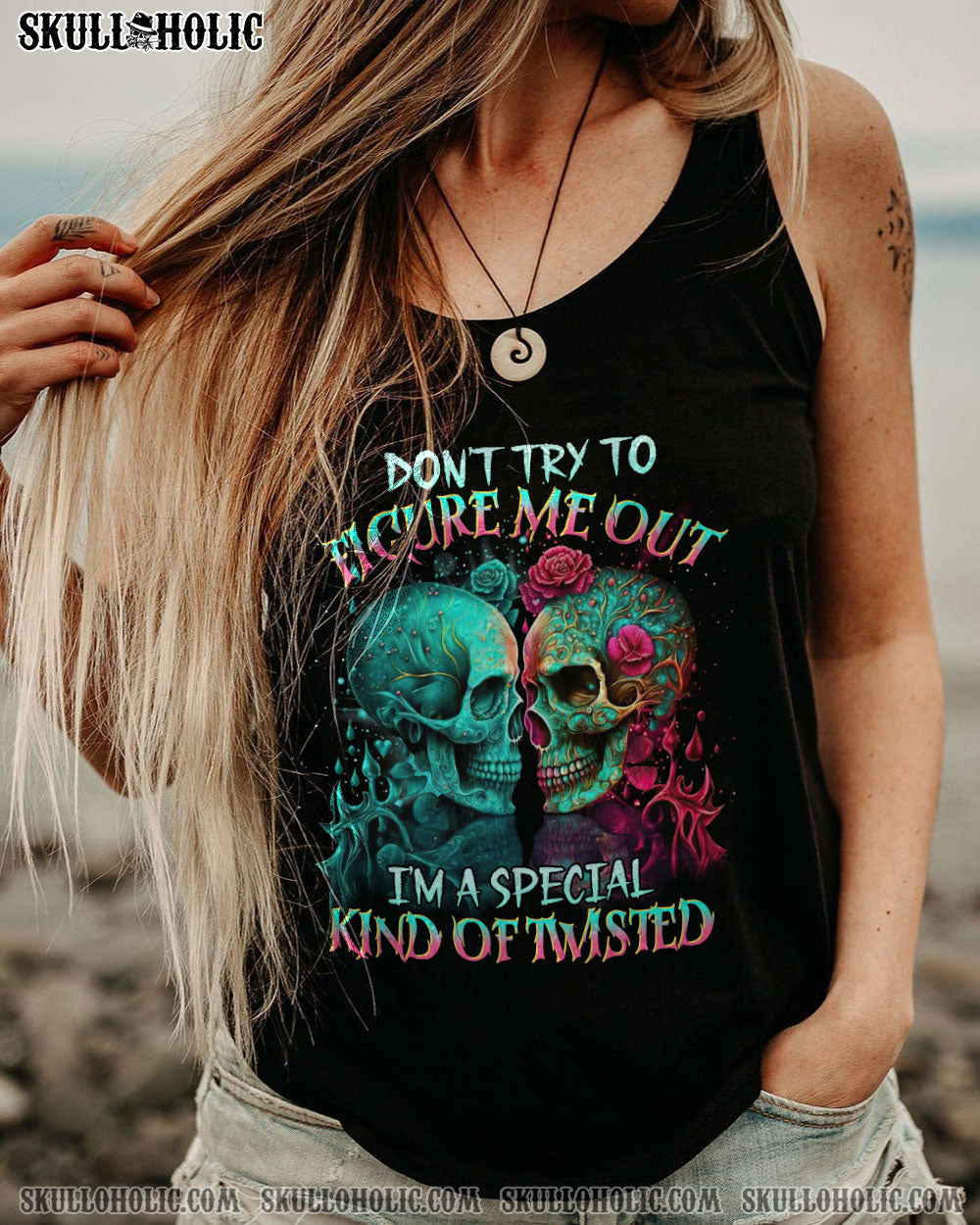 Don_E2_80_99t Try to Figure Me Out _E2_80_93 I_E2_80_99m a Special Kind of Twisted Colorful Skull Couple AOP Shirts _13_ tXZc5