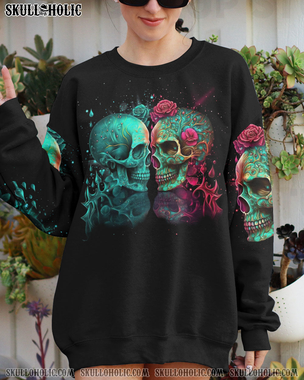 Don_E2_80_99t Try to Figure Me Out _E2_80_93 I_E2_80_99m a Special Kind of Twisted Colorful Skull Couple AOP Shirts _6_ 5f7qY