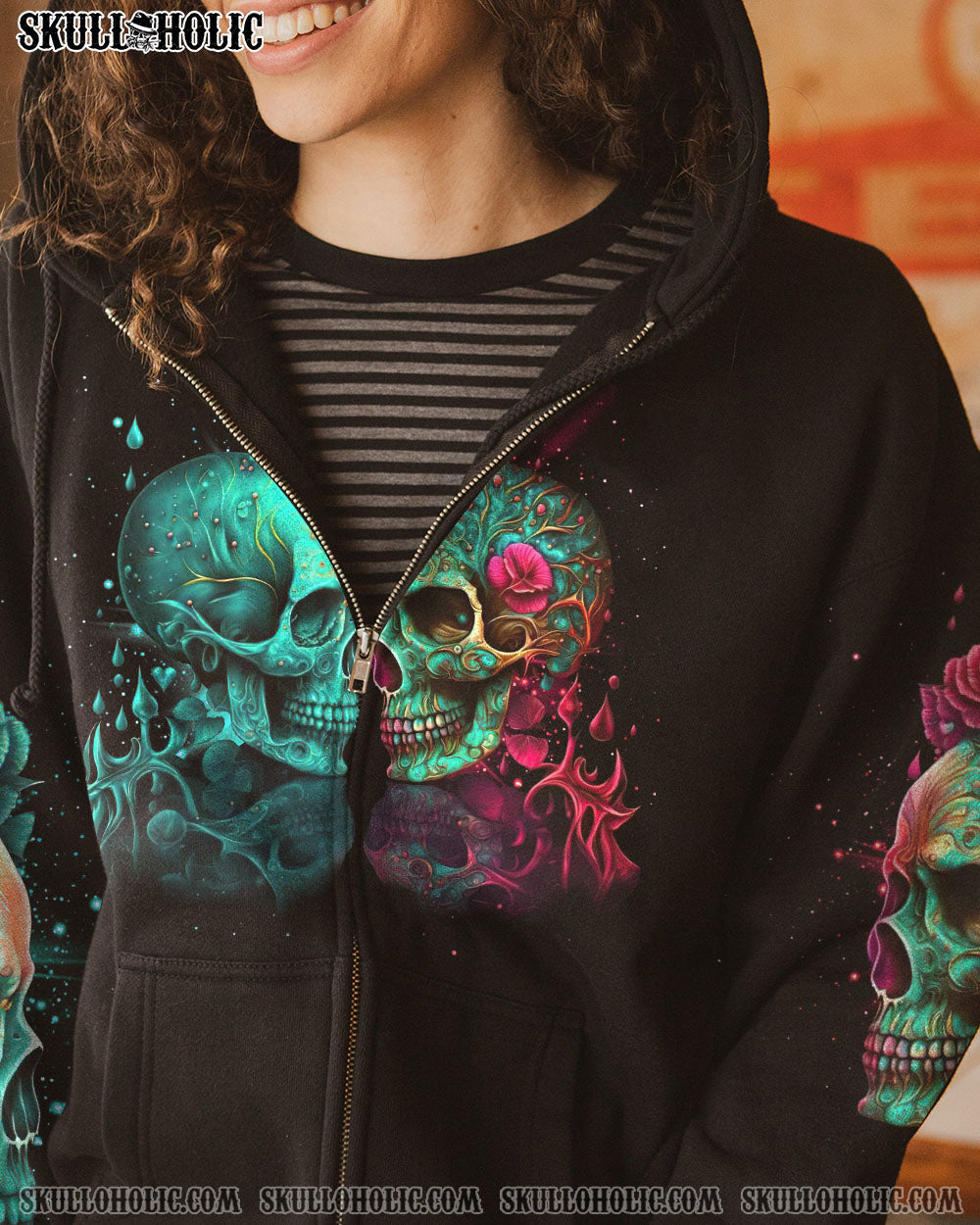 Don_E2_80_99t Try to Figure Me Out _E2_80_93 I_E2_80_99m a Special Kind of Twisted Colorful Skull Couple AOP Shirts _8_ 5QMIE