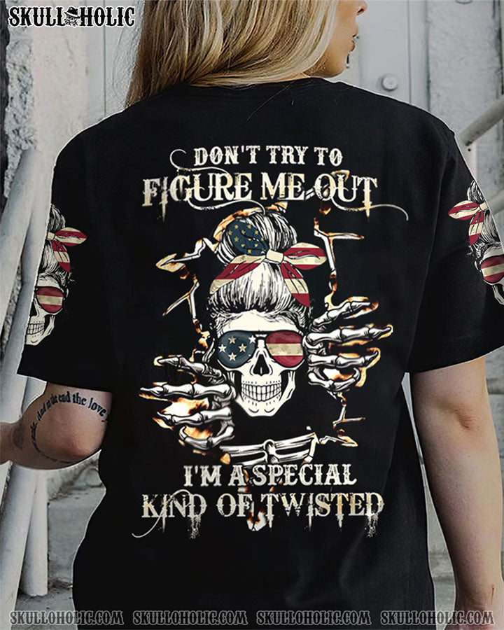 Don_E2_80_99t Try to Figure Me Out _E2_80_93 I_E2_80_99m a Special Kind of Twisted Patriotic Skull Biker Style AOP Shirts _3_ 1sXxo